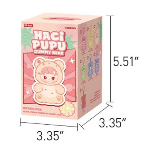 POP MART Hacipupu Gummy Bear Plush Pendant Green Apple Flavor - Picture 4 of 6